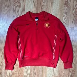 Nike Red Manchester United Quarter Zip